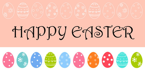 Happy Easter greeting card with lettering .