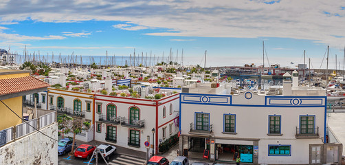 Panoramic view over town of "Puerto de Mogan" - Grand Canary Island - Spain