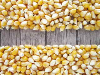 corn on a wooden floor.food legumes,crop,agriculture,