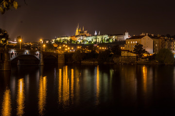 Fototapeta na wymiar St. Vitus Cathedral at Prague, Czech Republic at night