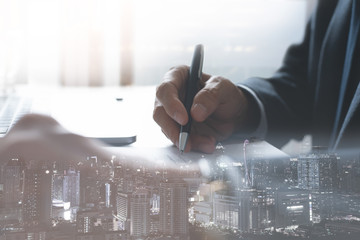 Businessman signing contract