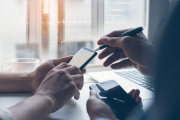 Teamwork on start up business concept