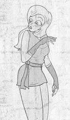 imaginative draw of surprised girl