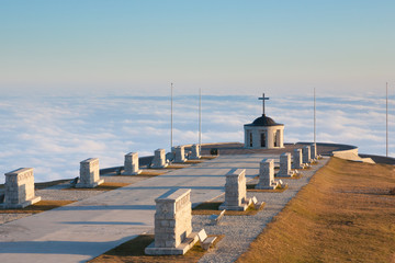 Italian alps landmark. First world war memorial
