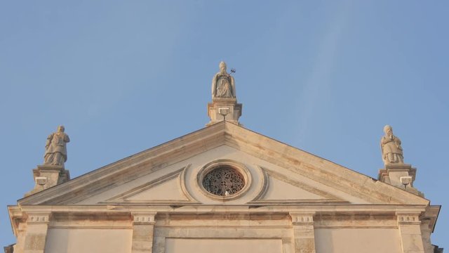 Sculptures on the pediment of St Blaise church