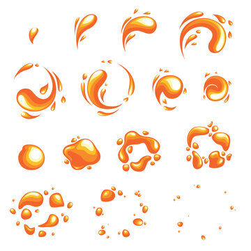 Fire explosion special effect fx animation frames sprite sheet. Vortex fire and thunder power explosion frames for flash animation in games, video and cartoon.