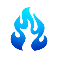 Fire flame blue icon