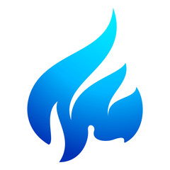 Fototapeta na wymiar Fire flame blue icon