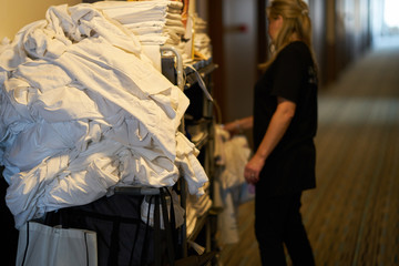 Room maids trolley at a hotel