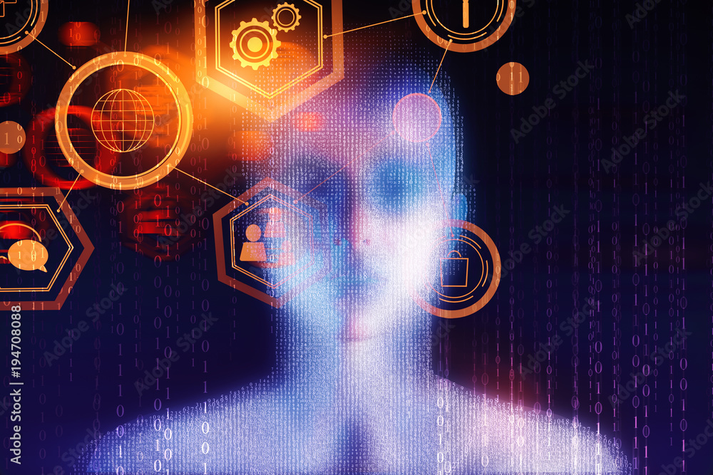 Poster Computing, cyberspace and programming backdrop