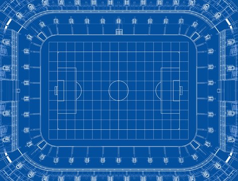 Soccer Stadium or Football Arena Concept. Vector