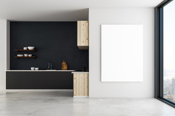 Luxury kitchen with empty poster