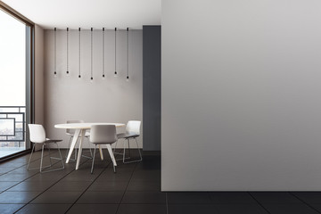 Modern interior with dining area