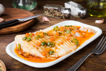 fresh cod fillet cooked in classic wood