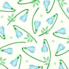 Spring snowdrop flower. 
