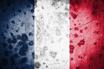 French flag grunge background texture