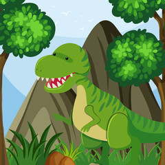T-Rex in the forest field