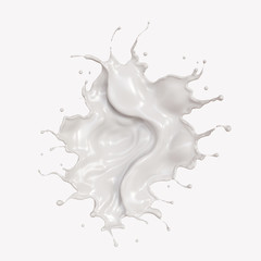 milk splash isolated on background, liquid milk or Yogurt splash, Include clipping path. - obrazy, fototapety, plakaty