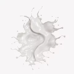 Fototapeten milk splash isolated on background, liquid milk or Yogurt splash, Include clipping path. © Anusorn