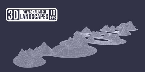 lilac polygonal mountains snake on a purple background