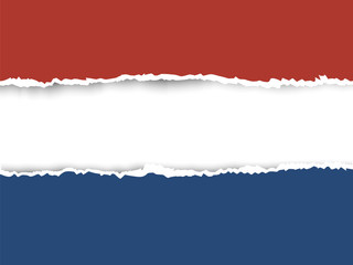Ripped paper netherlands flag vector