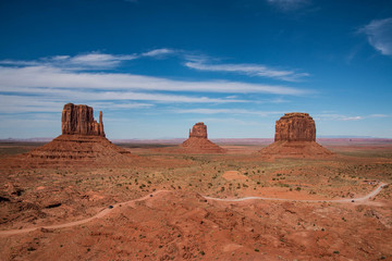 Monument Valley on the border between Arizona and Utah in United States