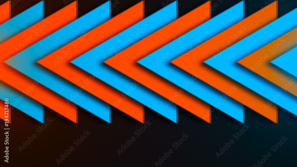 Poster abstract composition of bright arrows. seamless loop