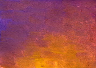 Purple-yellow grunge in watercolor