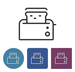Toaster line icon in different variants