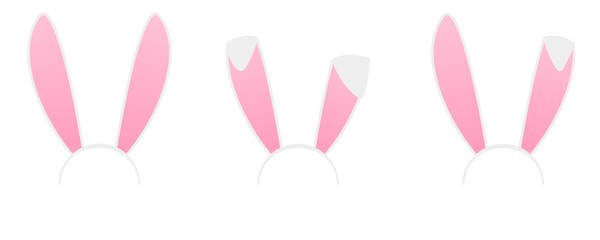 Easter. Bunny ears head masks. Easter holiday design elements