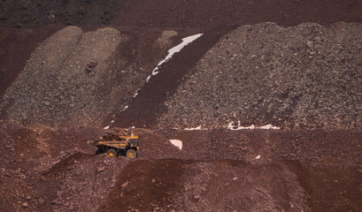 Huge ore carrying truck at the Erzberg iron mine in Austria
