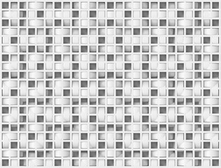 3d rendering. Seamless abstract white square pattern  art design decoration wall background.
