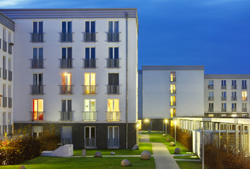 University Dormitory At Night