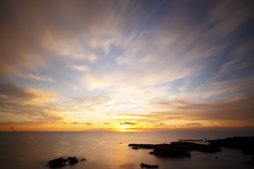 Canary Sunrise With Beautiful Clouds, La Palma