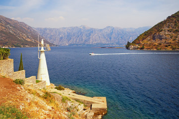 Fototapeta na wymiar Summer vacation. Montenegro, view of Bay of Kotor ( Adriatic Sea ) near Verige Strait