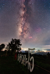 Milky way over the mountain, Thailand