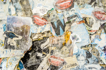 Nice grunge background made of weathered posters