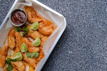 Close up Homemade   Spicy BBQ Chicken Tender. (selective Focus)
