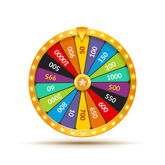 Wheel Of Fortune lottery luck illustration. Casino game of chance. Win fortune roulette. Gamble chance leisure