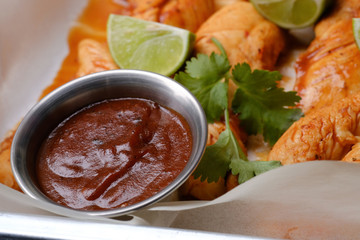 Close up Homemade   Spicy BBQ Chicken Tender. (selective Focus)