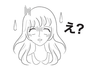 少女漫画風イラスト　焦る