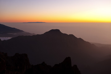 Fototapeta premium Mountain Sunset, La Palma