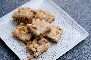 Close up Homemade   Hazelnut Slices. (selective Focus)