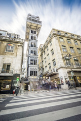 Santa Justa Lift in historical city of Lisbon, Portugal