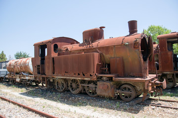 Fototapeta na wymiar Old locomotive on Sardinia