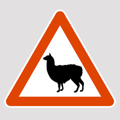 lama black silhouette road sign vector illustration © wectorcolor