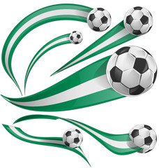 nigeria flag set with soccer ball