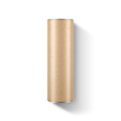Kraft paper Tube Tin Can Mockup on white background, Packaging, 3d rendering