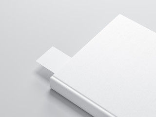 White book with Bookmark Mockup