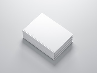 Stack of white blank Books Mockup with textured cover
